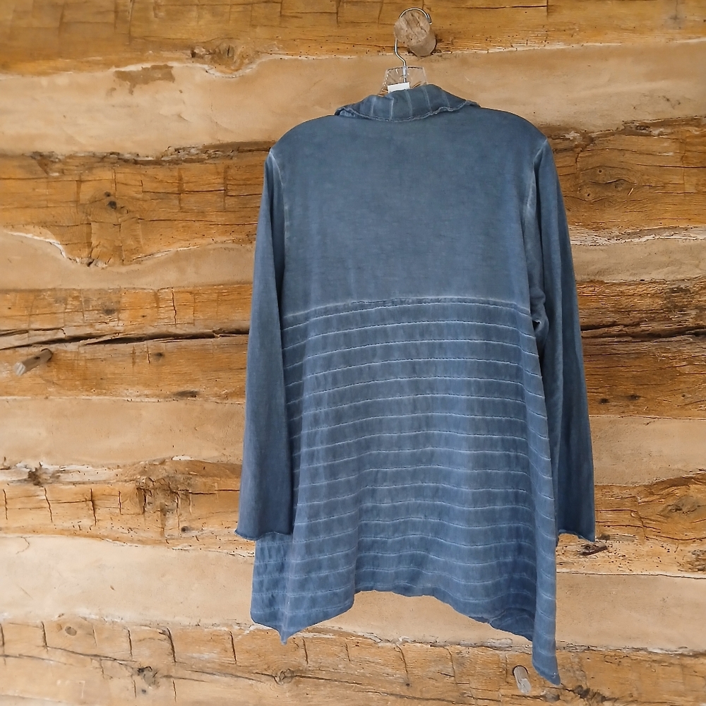 Parsley & Sage Slate Blue Long Sleeved Button Up Tunic Large - Picture 5 of 7
